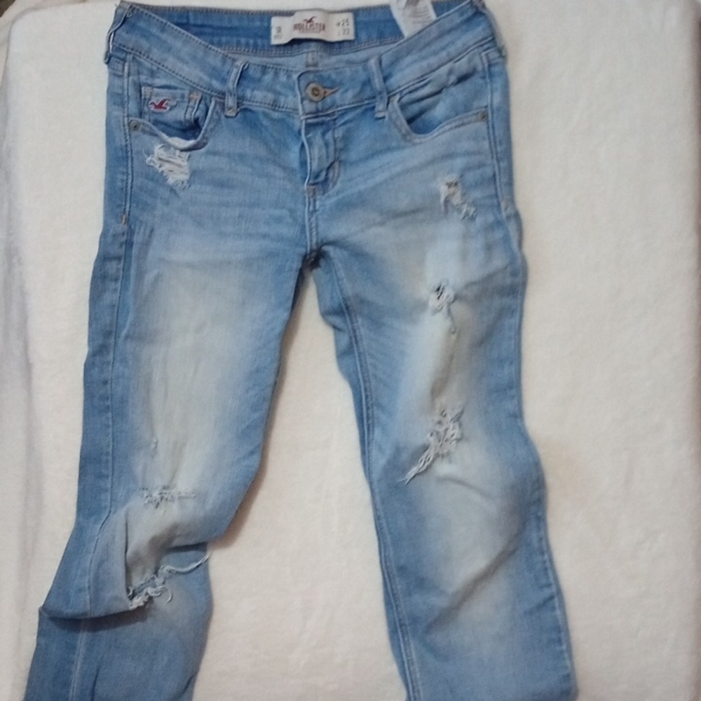 Blue Skinny Jeans with Distressed Details - Picture 1 of 6
